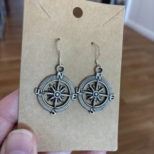 Compass earrings front