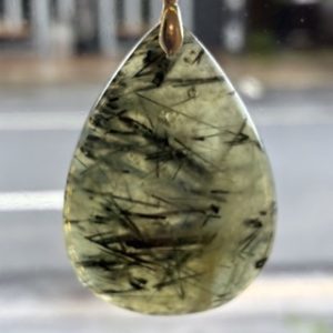 Prehnite pendant in window
